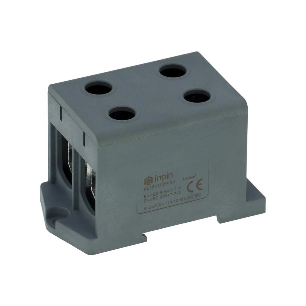 Клемма INPIN 4 подключения 25-150мм2 1000V 250/320А серая KL1501P2WGY