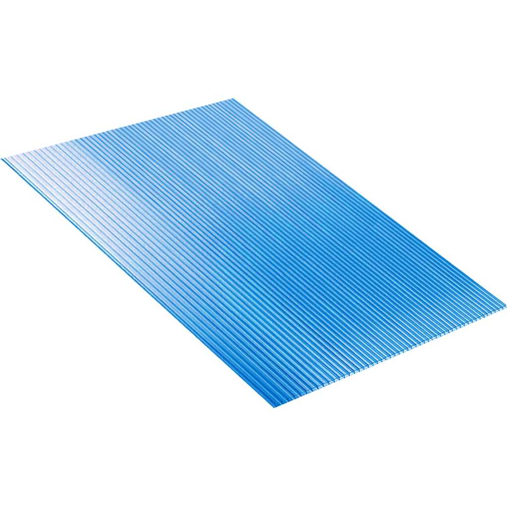 Сотовый поликарбонат 6 мм, 1050x750 мм, 1.2 кг/кв.м., синий 1uv Novattro 4604638005572