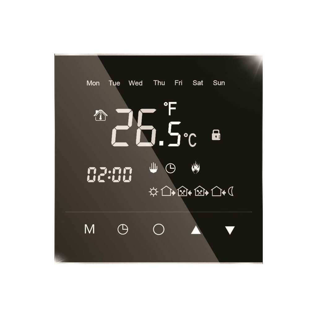 Терморегулятор для теплого пола IQWATT IQ THERMOSTAT BLACK DIAMOND программируемый, с зеркальным сенсорным дисплеем 407