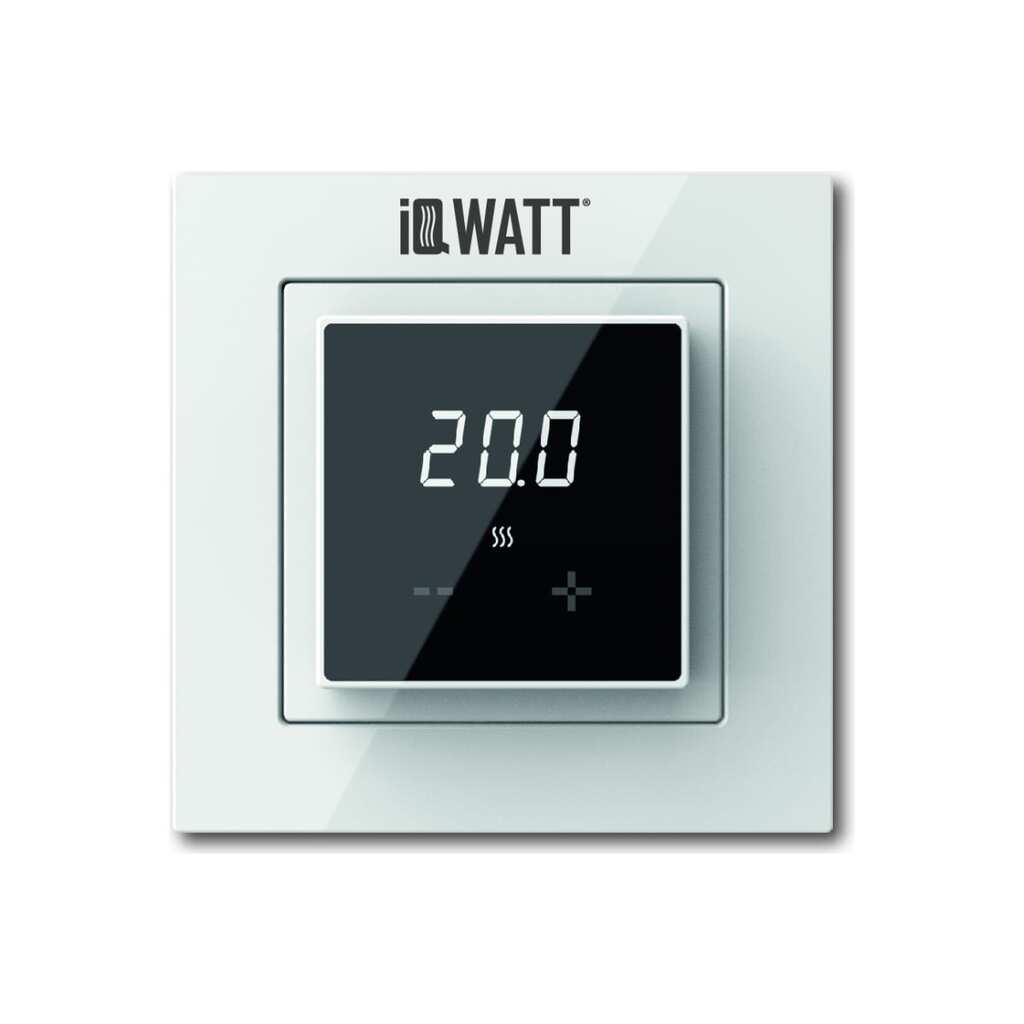 Терморегулятор для теплого пола IQWATT IQ THERMOSTAT D с сенсорными кнопками, не программируемый, белый/черный 418