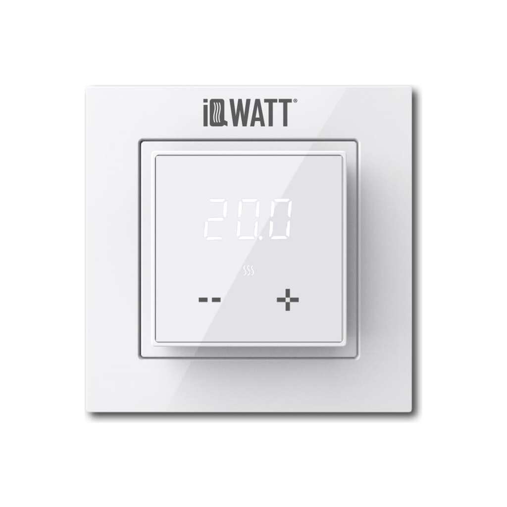 Терморегулятор для теплого пола IQWATT IQ THERMOSTAT D с сенсорными кнопками, не программируемый, белый 416