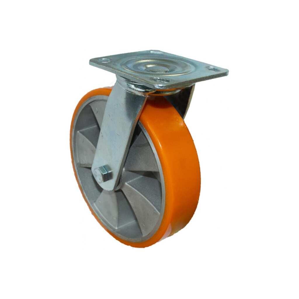 Колесо большегрузное полиуретановое поворотное (125 мм; алюминиевый диск) MFK-TORG 4123125