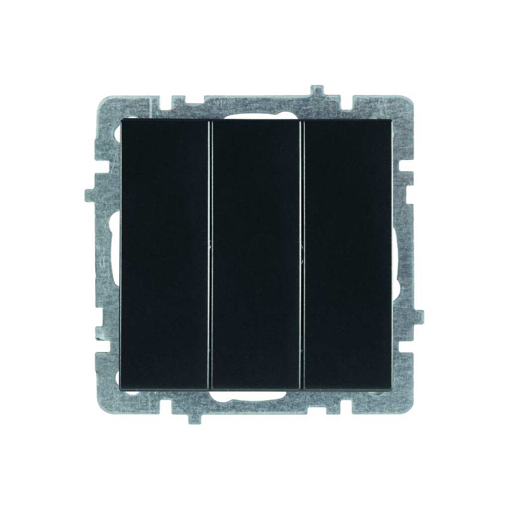 3-клавишный механизм выключателя Nilson СУ, TOURAN-ALEGRA-THOR, metallic, матовый черный, 24380466