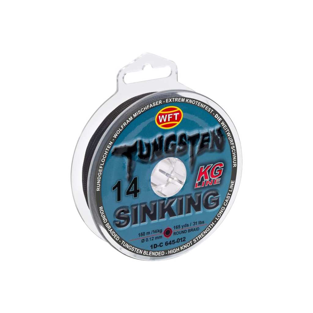 Плетеная леска WFT KG TUNGSTEN SINKING Black 150/012 1D-C-645-012