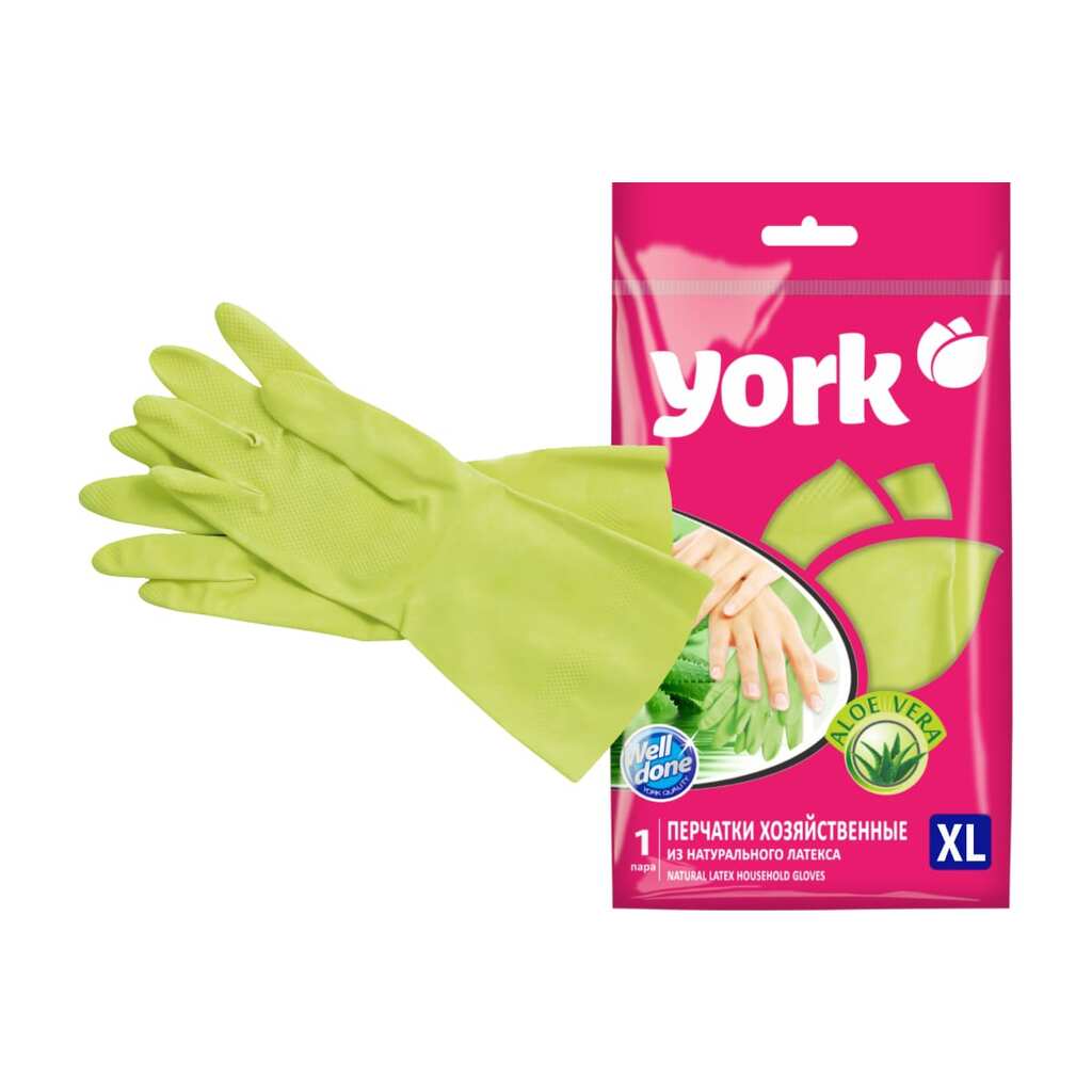 Резиновые перчатки с экстрактом YORK Алоэ р. XL 092290