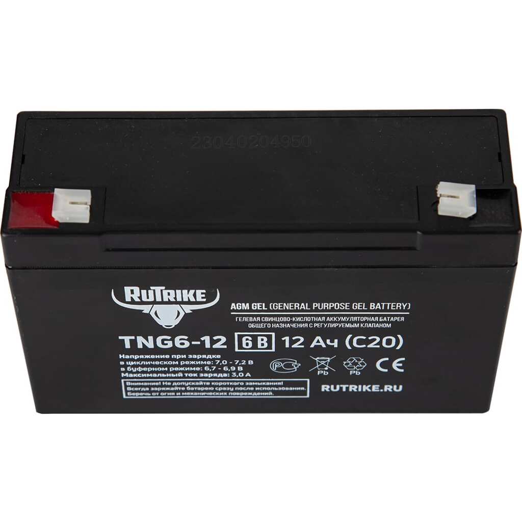 Аккумуляторная батарея Rutrike TNG6-12 (6V12A/H C20) 023983