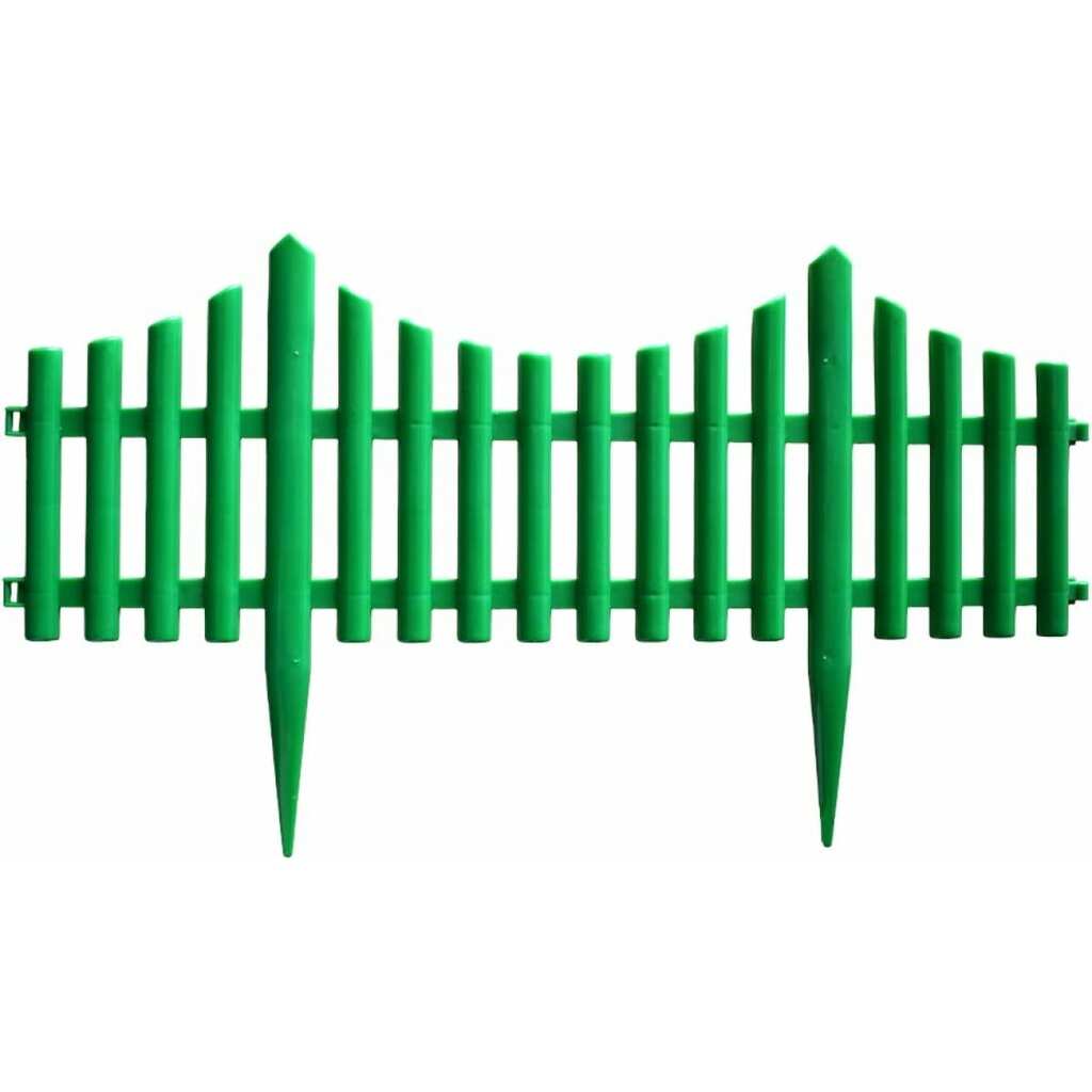Садовое ограждение ПОЛИМЕРСАД Забор декоративный №8, зелёное, 4 шт. ПС-ЗД8-зел