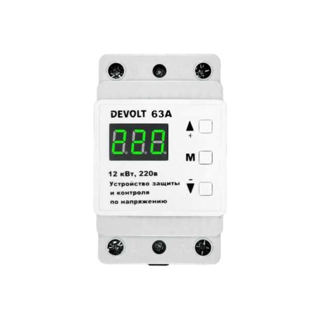 Реле напряжения DEVOLT 63A, 17,5кВт, 80А, 63 DEVOLT63