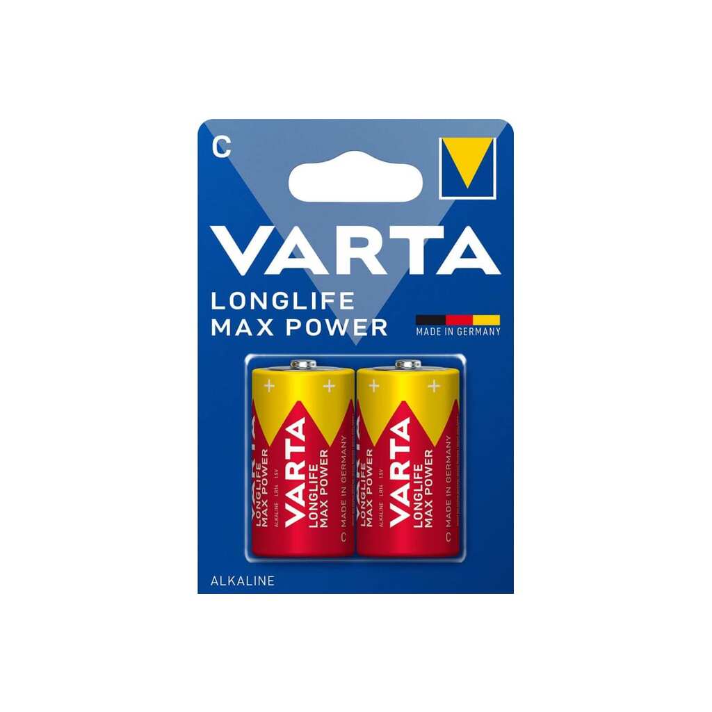 Батарейка Varta LONGLIFE MAX POWER (MAX TECH) LR14 C BL2 Alkaline 1.5V (2/20/200) 04714101402