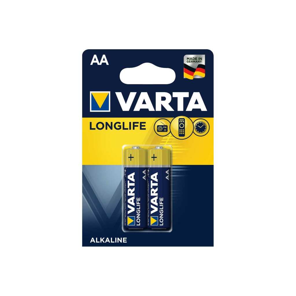 Батарейка Varta LONGLIFE LR6 AA BL2 Alkaline 1.5V (4106) (2/40/200) 04106101412