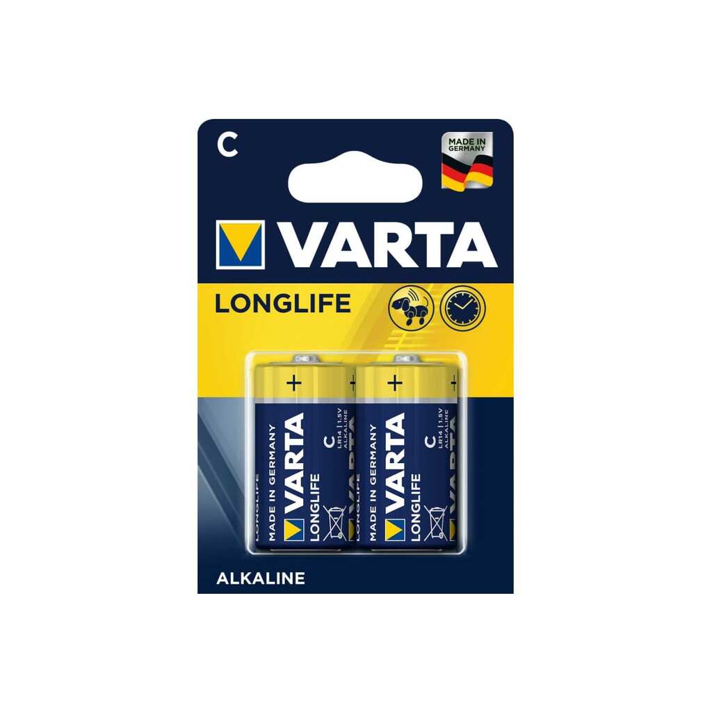 Батарейка Varta LONGLIFE LR14 C BL2 Alkaline 1.5V (4114) 04114101412