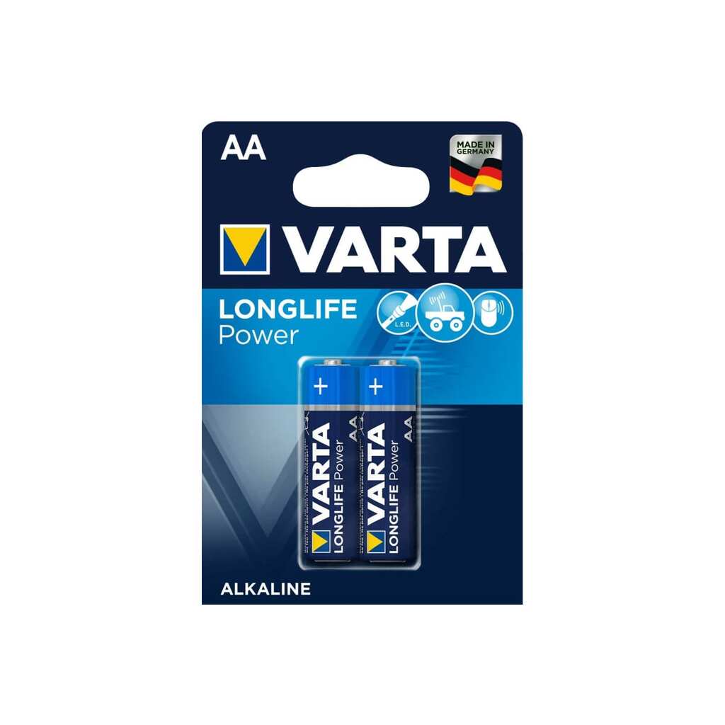 Батарейка Varta LONGLIFE POWER (HIGH ENERGY) LR6 AA BL2 Alkaline 1.5V (4906) (2/40/200) 04906121412