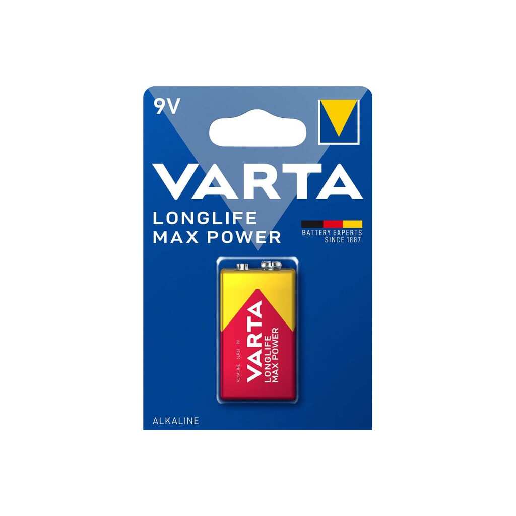 Батарейка Varta LONGLIFE MAX POWER (MAX TECH) Крона 6LR61 BL1 Alkaline 9V (1/10/50) 04722101401