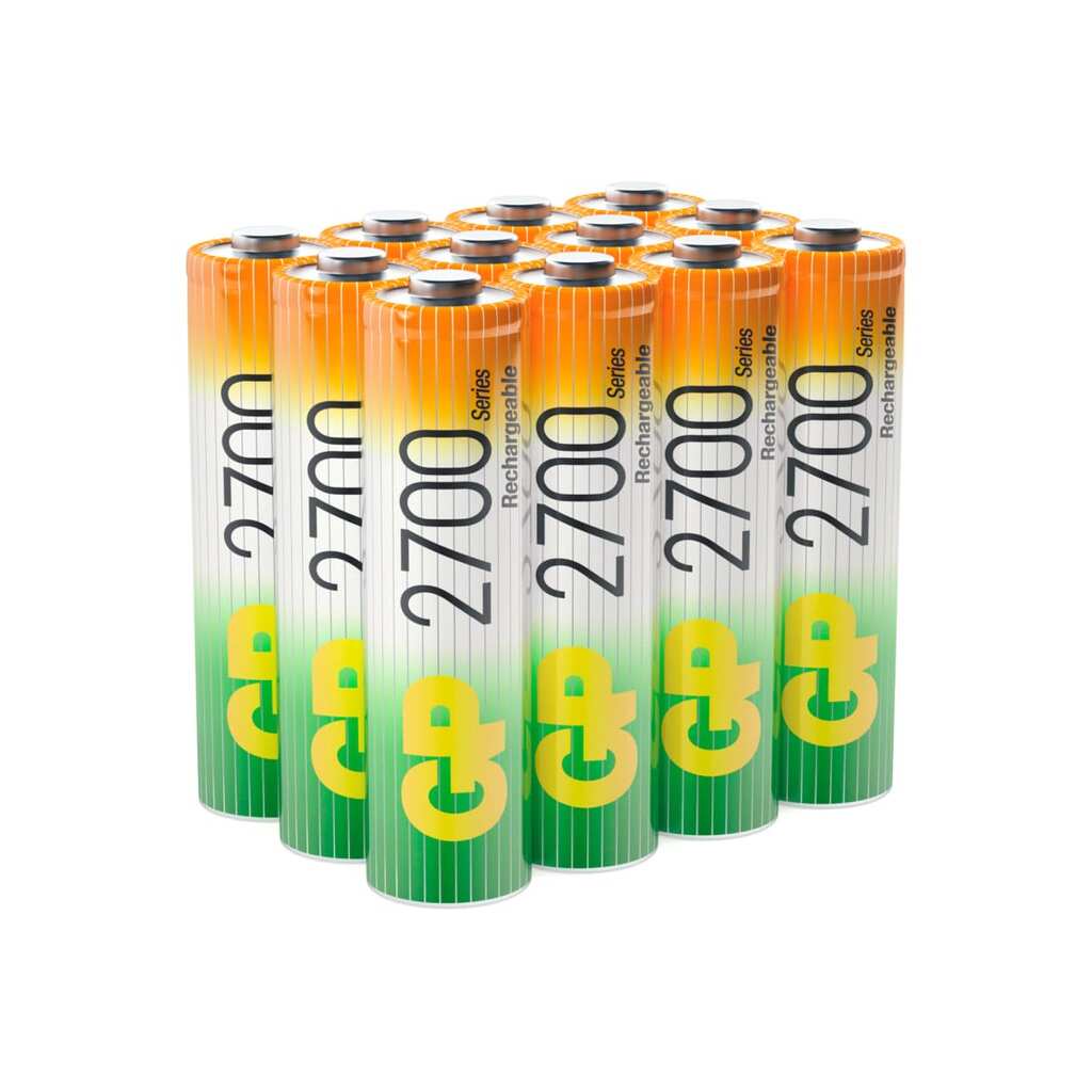 Аккумуляторные пальчиковые батарейки АА GP hr6 2700 mah/мАч ni-mh 12 штук в упаковке 270AAHC-B12