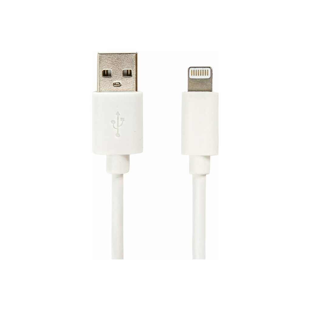 Кабель Usb 2.0-Lightning SONNEN белый 1 м, медь, для передачи данных и зарядки iPhone/iPad, 513559