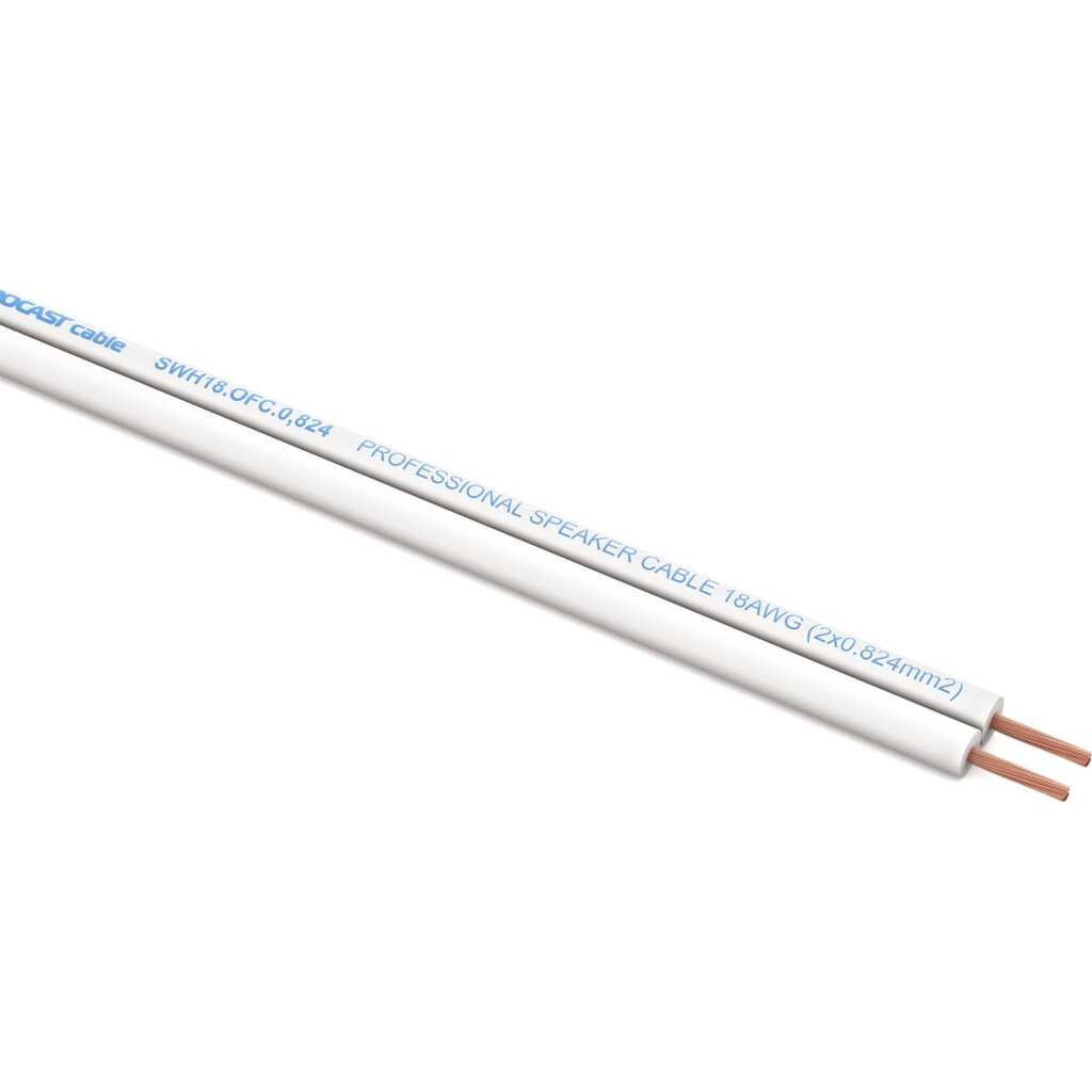 Акустический кабель PROCAST cable SWH 18.OFC.0,824.5, 18AWG 2x0,824mm2, белый, 5 м НФ-00001777