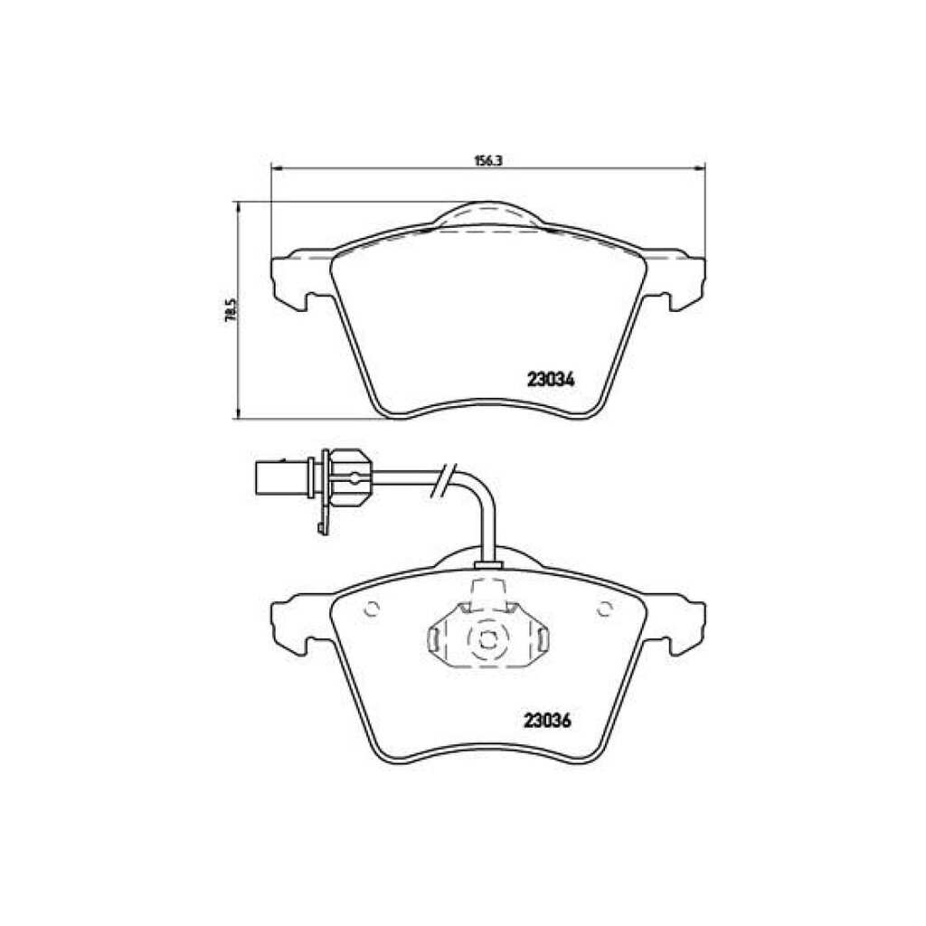 Колодки тормозные дисковые передние для автомобилей VW Transporter T4 156.3мм TRIALLI PF 1838