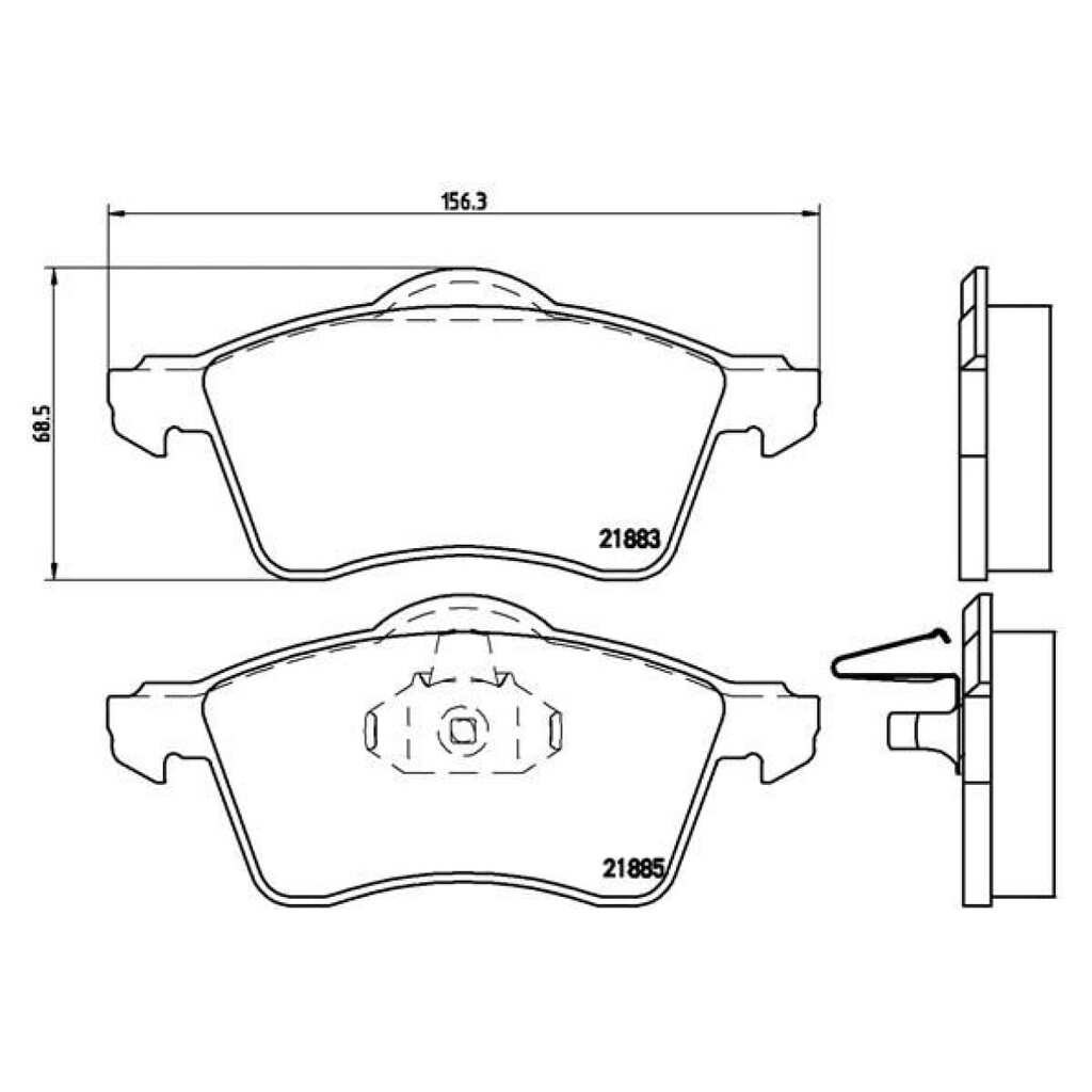 Колодки тормозные дисковые передние для автомобилей VW Transporter T4 156.3мм TRIALLI PF 1836