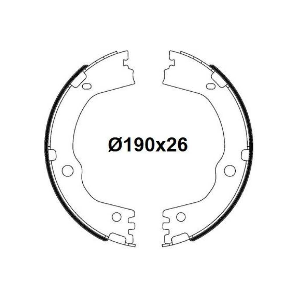 Колодки тормозные для автомобилей Hyundai Santa Fe II / Tucson II / Kia Sorento / Sportage барабанные стояночного тормоза 190x26 TRIALLI GF 4661