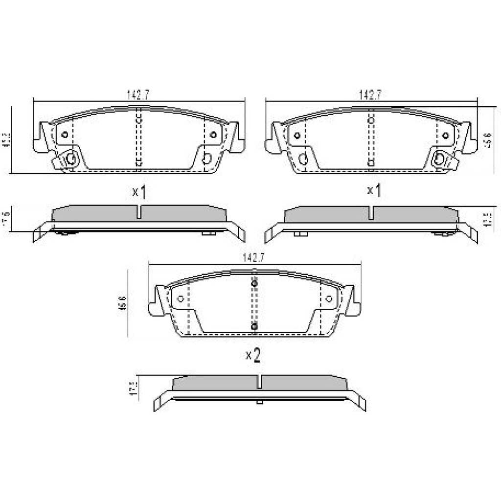 Колодки тормозные дисковые задние для автомобилей Chevrolet Tahoe / Cadillac Escalade TRIALLI PF 4397