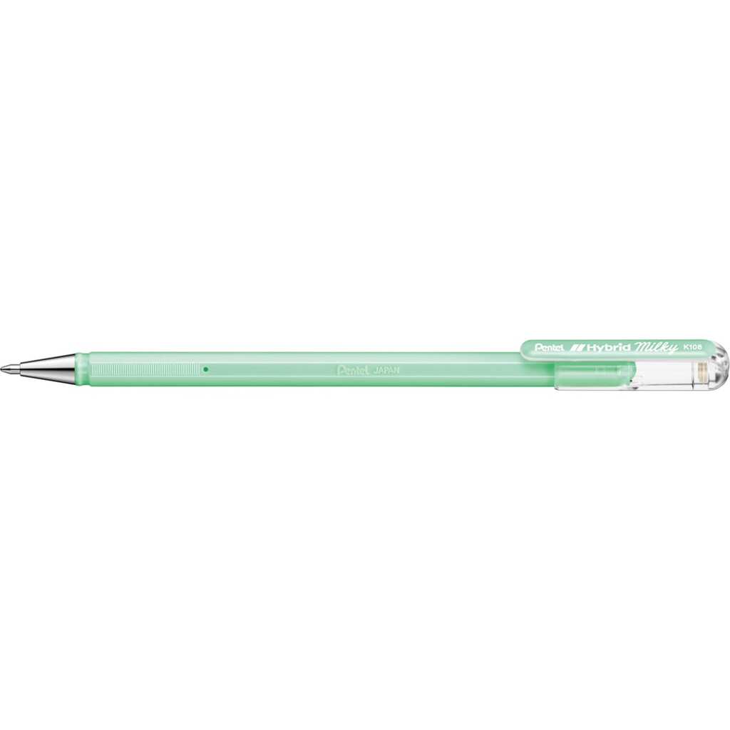 Гелевая ручка Pentel Hybrid Milky пастельные d 0.8 мм K108-PK салатовые чернила 597267