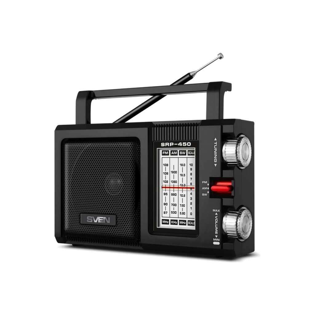 Радиоприёмник SVEN AC SRP-450 черный, 3 Вт, FM/AM/SW SV-017149