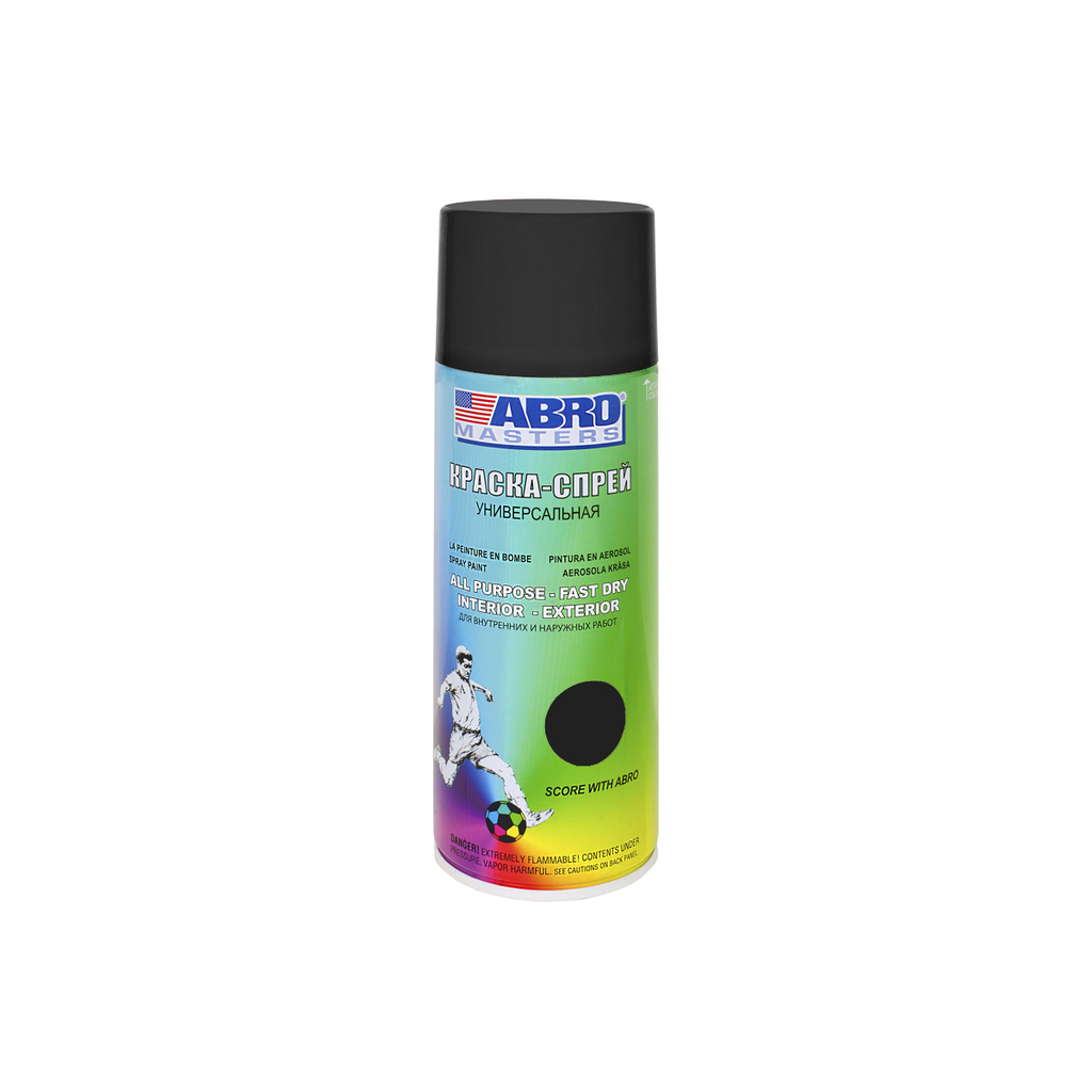 Аэрозольная краска ABRO INDUSTRIES INC Abro Masters черная матовая, 400 мл SP-012-AM