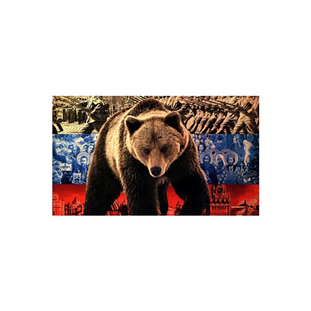 Прямоугольный флаг на липучке "Медведь" фон флаг SKYWAY S09202007
