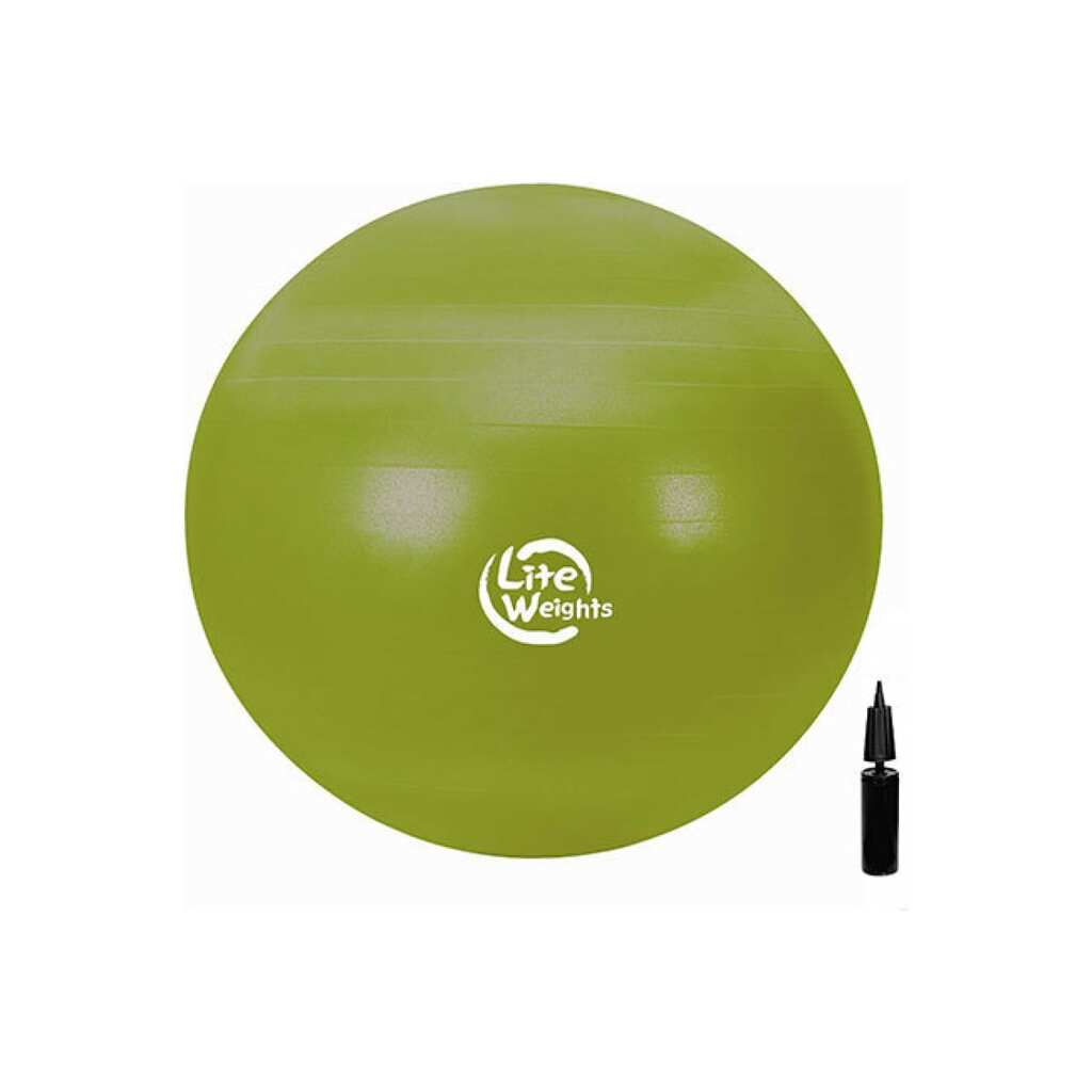 Гимнастический мяч Lite Weights 65 см, антивзрыв, с насосом, салатовый 1866LW