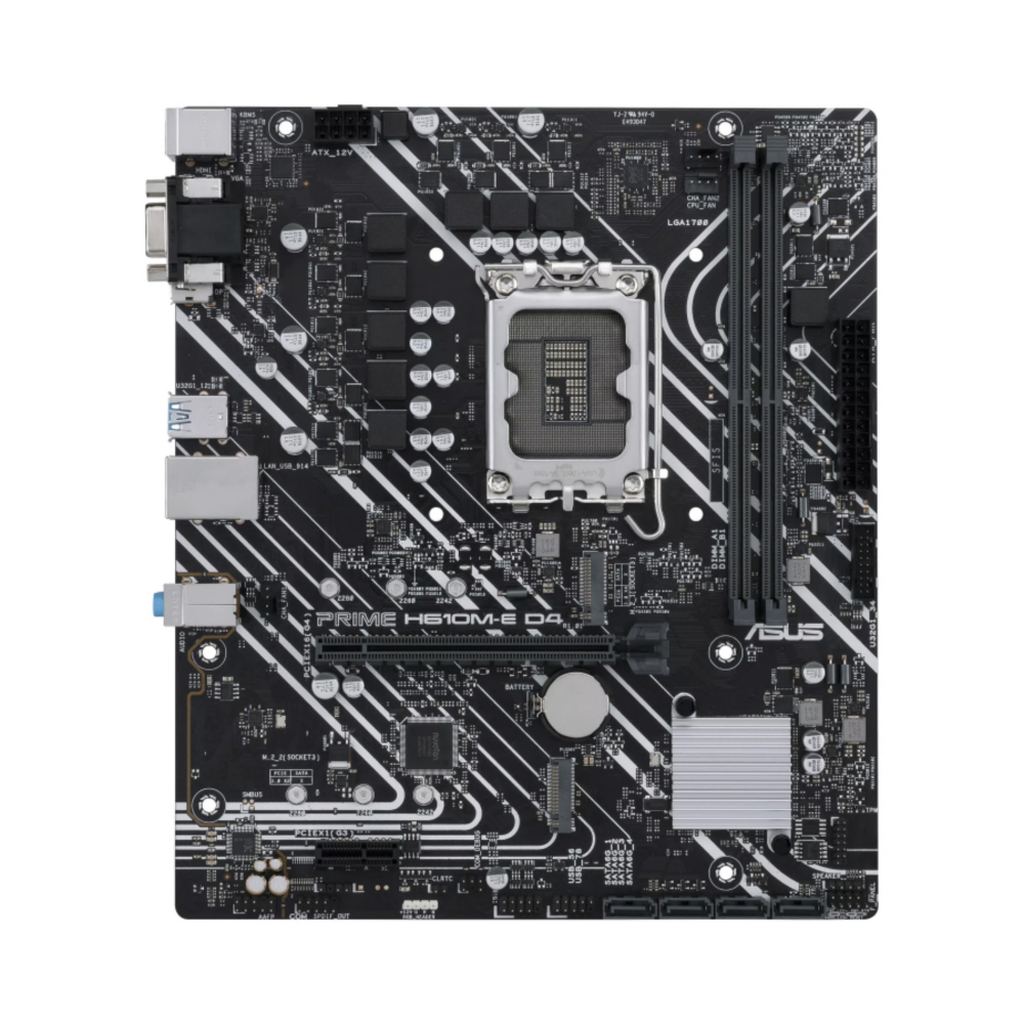 Материнская плата Asus PRIME H610M-E D4-CSM (Soc-1700, mATX, 2xDDR4, COM, VGA+HDMI+DP) (90MB19N0-M0EAYC)