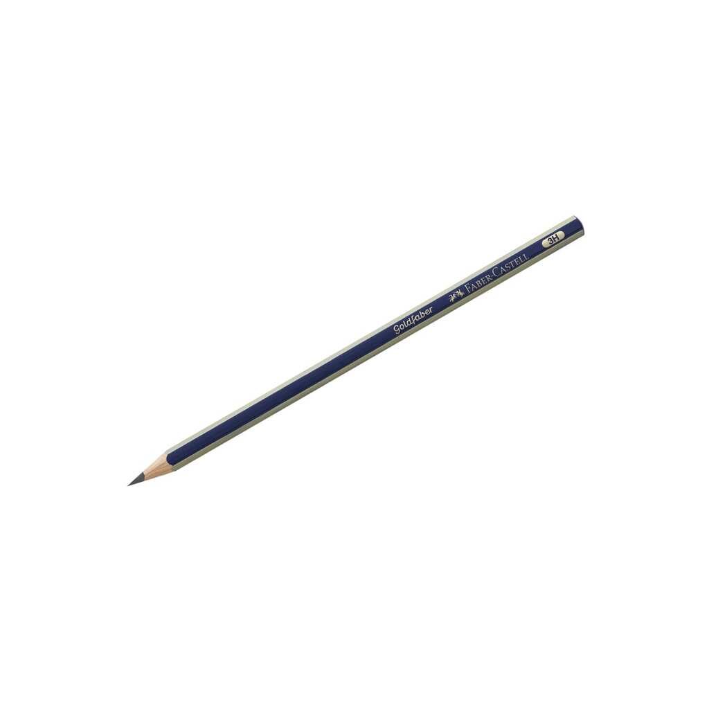 Чернографитный карандаш Faber-Castell Goldfaber 1221 3H, заточенный 112513