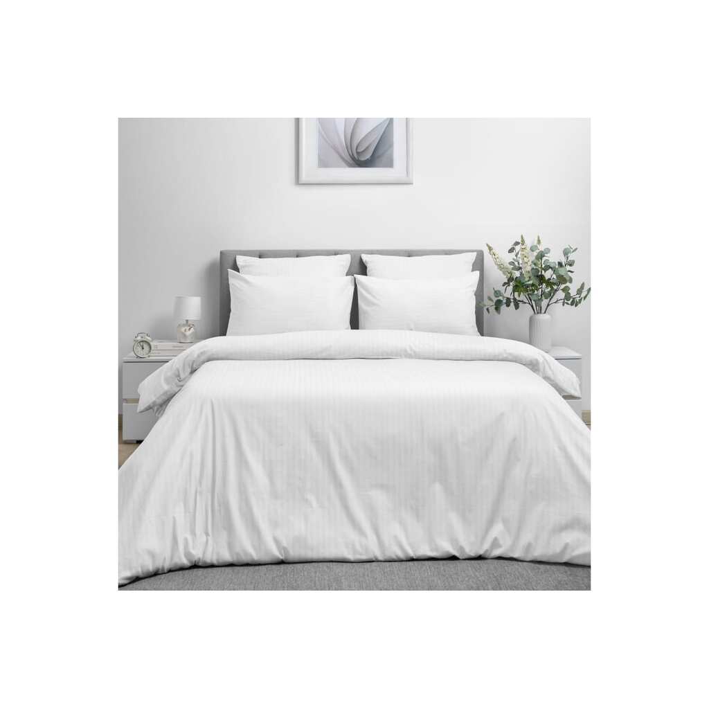 Комплект постельного белья Волшебная Ночь Warm white поплин, двуспальный, с наволочками 50/70 782123