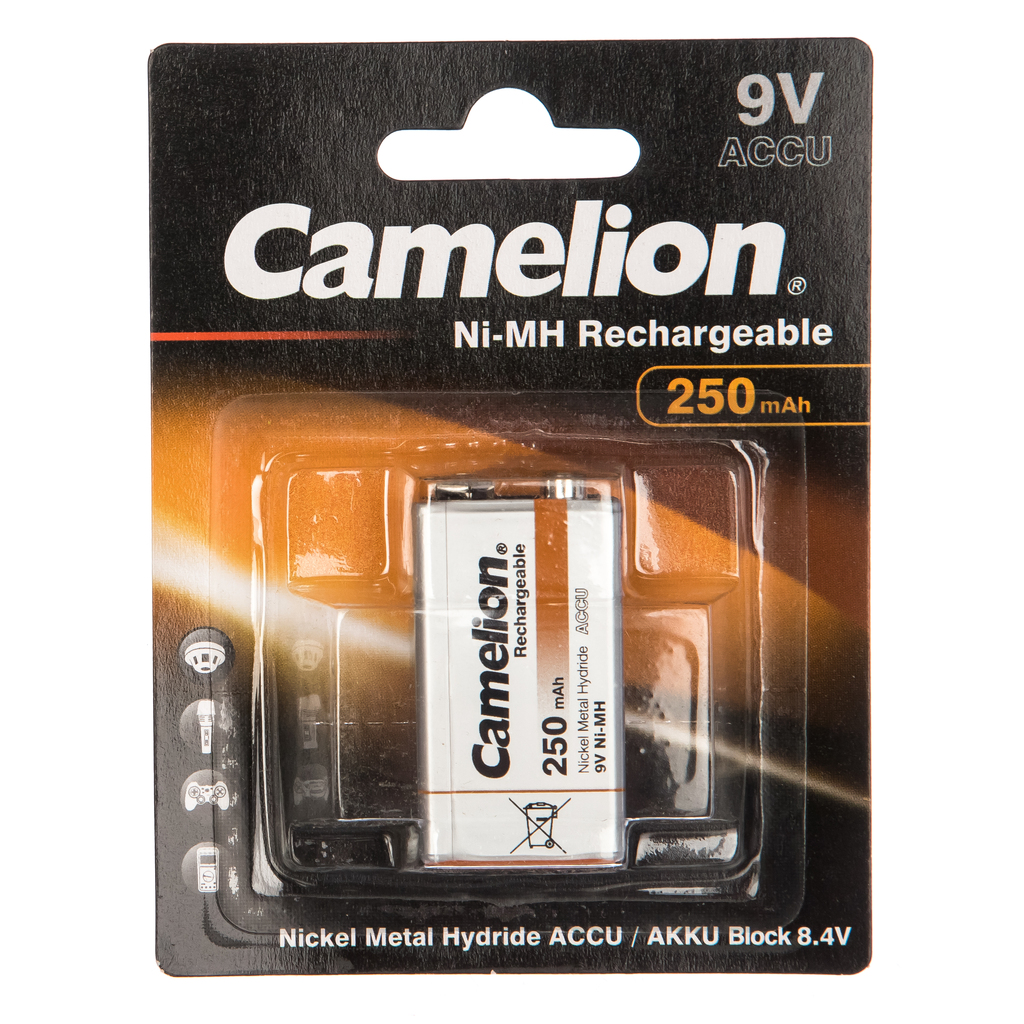 Аккумулятор Camelion 9V-250mAh Ni-Mh BL-1, 5014