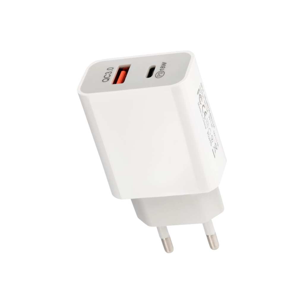 Сетевое зарядное устройство REXANT usb-a+usb-c адаптер, 18w белое 18-2216