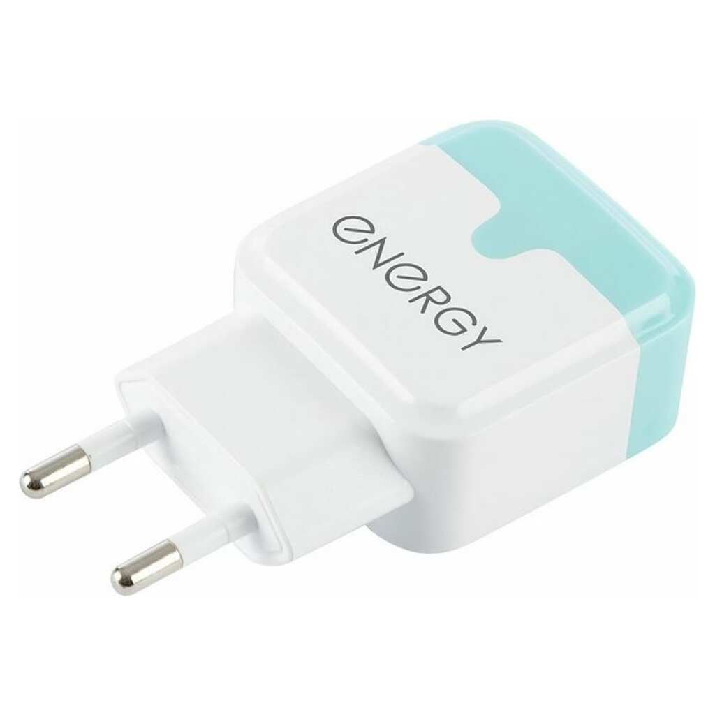 Сетевое зарядное устройство ENERGY ET-33, 2 USB разъёма, 2,1А, цвет - белый 104291