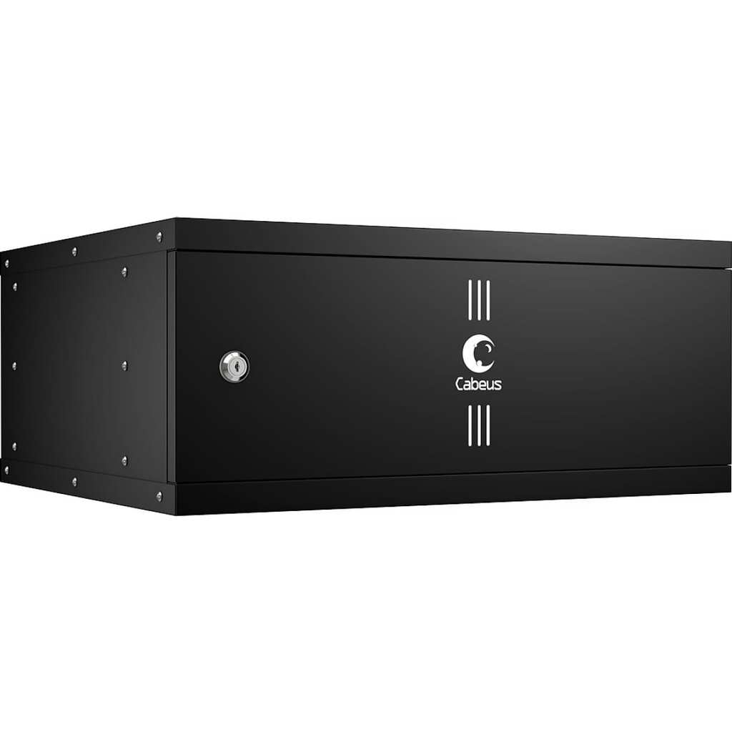 Телекоммуникационный настенный шкаф Cabeus 19" 4U, серия LIGHT разборный, цвет черный WSC-05D-4U55/45m-BK