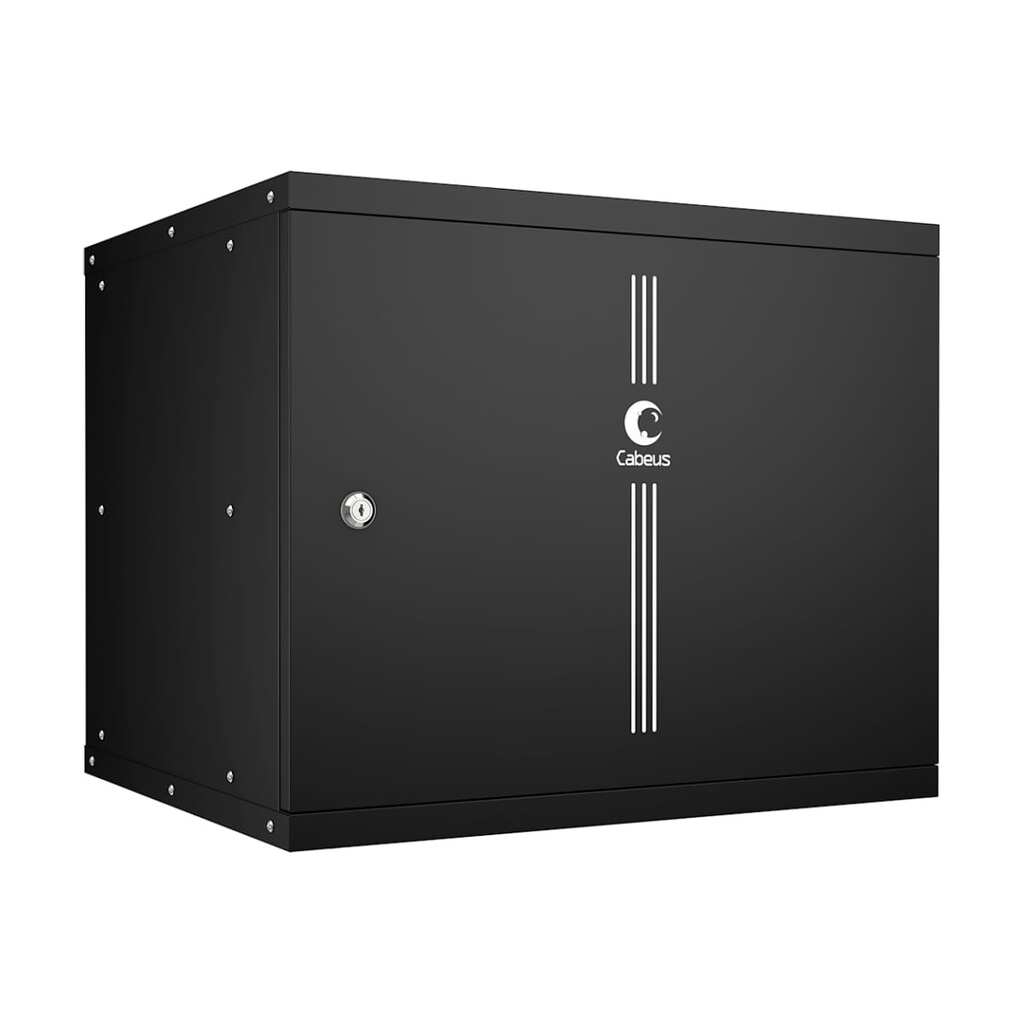 Телекоммуникационный настенный шкаф Cabeus 19" 9U, серия LIGHT разборный, цвет черный WSC-05D-9U55/45m-BK