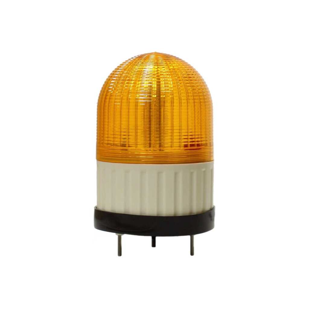 Светосигнальный маячок INNOCONT d=100мм, L=146мм, светодиод(постоянное/мигающее), вращение, зуммер, цвет: желтый, 24VDC, IP55, кабель 0,5м SL100B-024-Y