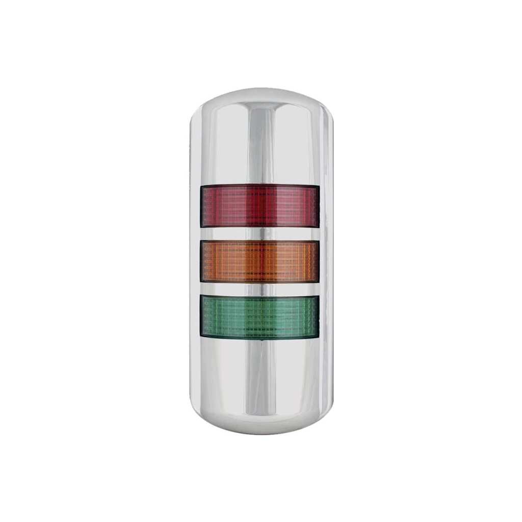 Светосигнальная колонна INNOCONT крепление на стену, светодиоды (постоянное/мигающее), зуммер, цвет: красный, желтый, зеленый, 220VAC, IP54. TFL50B-220-RYG