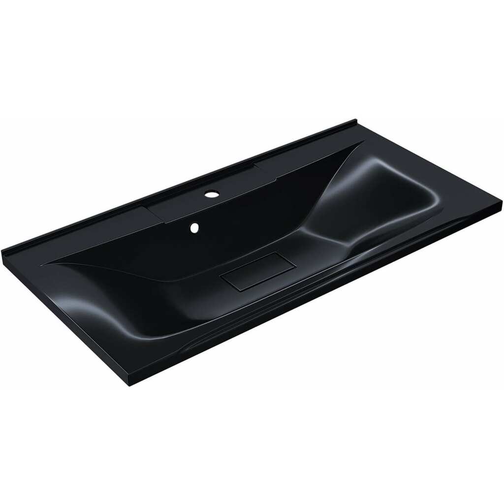 Полувстраиваемая раковина для ванной uperwood Elen, 90 см, с декоративной крышкой, черный металл 291120426