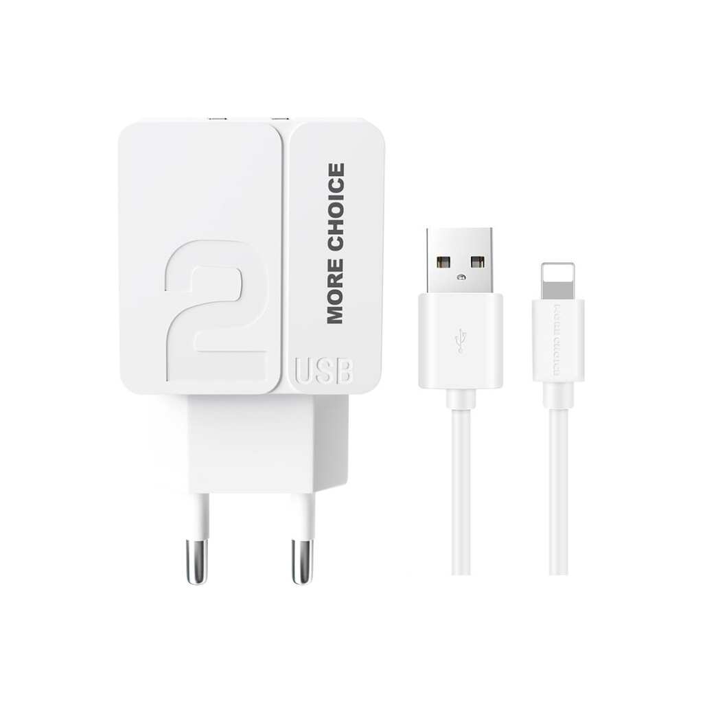 СЗУ More Choice 2USB 2.4A для Lightning 8-pin 1м NC46ibb