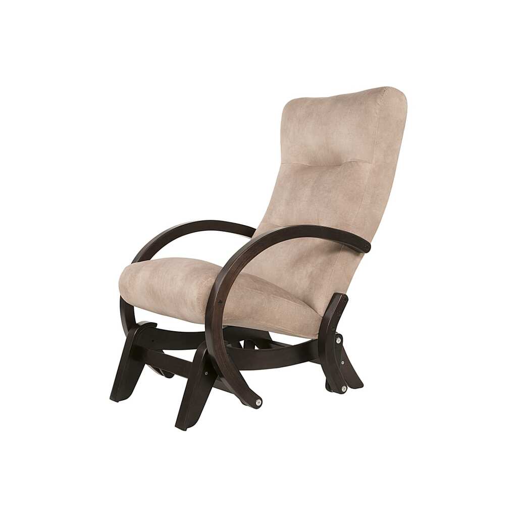 Кресло-качалка маятник Мебелик Мэтисон ткань крем брюле, каркас венге структура 5006