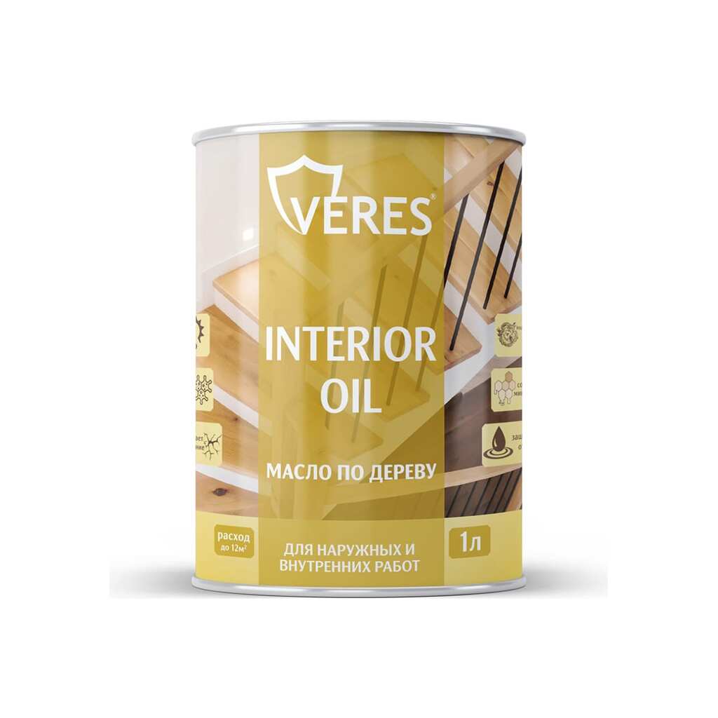 Масло для дерева VERES interior oil, 1 л, бесцветное 255500