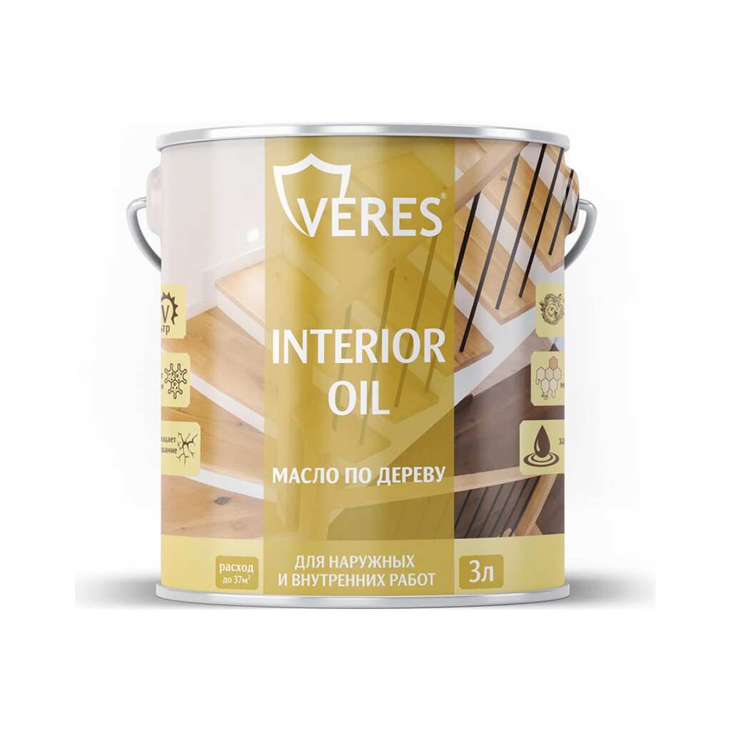 Масло для дерева VERES interior oil, 3 л, сосна 255535