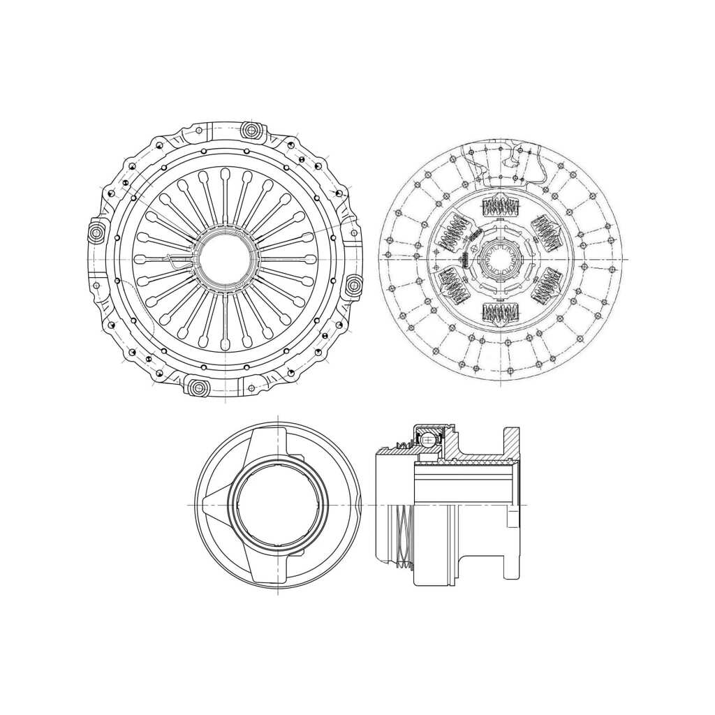 Комплект сцепления MAN TGA (03-)/TGX I (12-) ZF Ecosplit-3 c муфтой TRIALLI FR 824