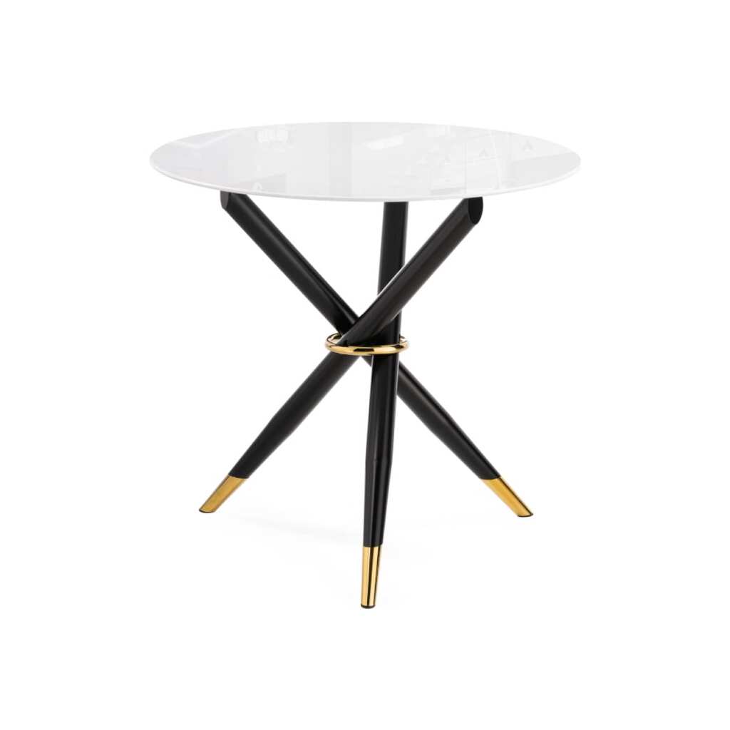 Стеклянный стол Woodville Rock 100x75 см, white/black 15536