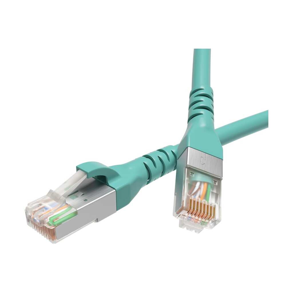 Патч-корд DKC экранированный cat6a s/ftp 4x2, lszh, бирюзовый, 5.0 м RN6ASF4550AQ