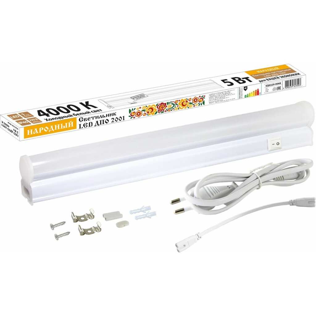 Светильник TDM LED ДПО 2001 5 Вт, 4000К, IP40, Народный SQ0329-0068