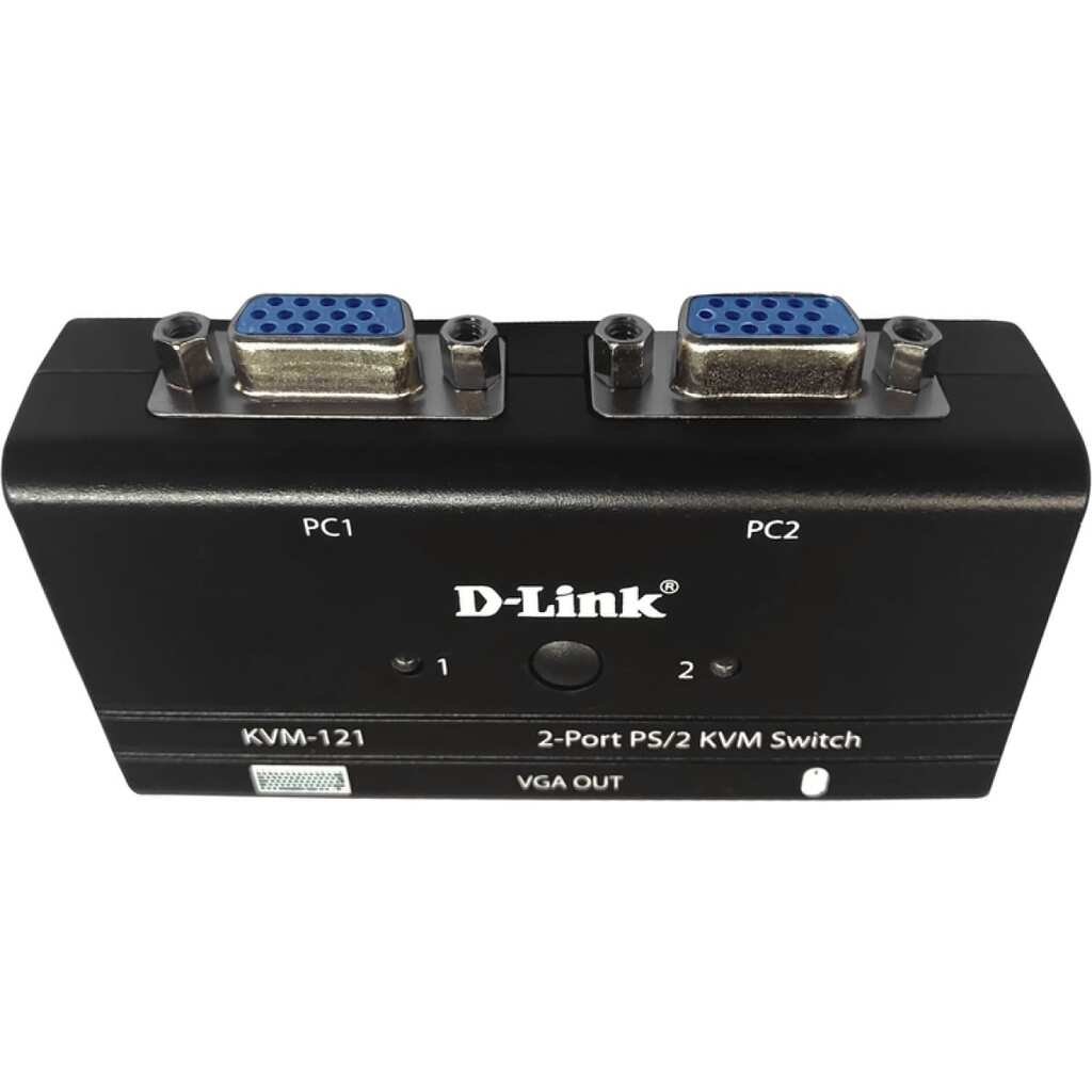 2-портовый kvm-переключатель d-link с портами vga и ps/2 KVM-121/B1A