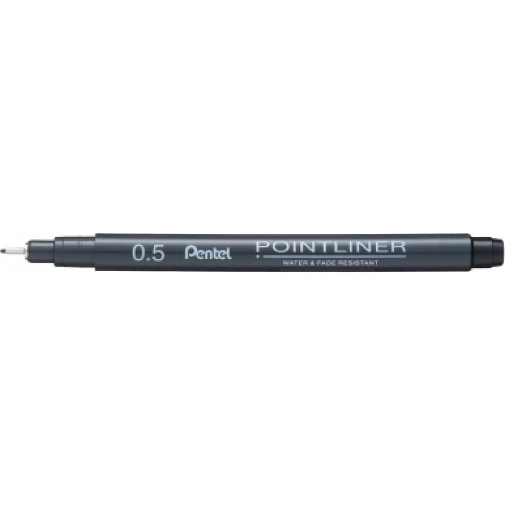 Линер Pentel Pointliner 0.5 мм 12 шт S20P-5A черные чернила 669181